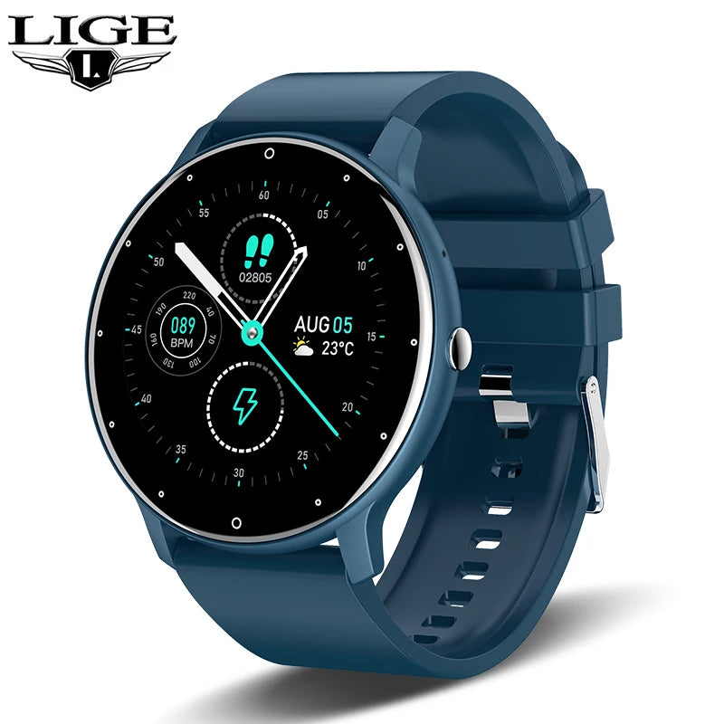 LIGE Ladies Smart Watch Men Bluetooth Sport Fitness Blood Oxygen Heart Rate Monitor Smartwatch For Xiaomi Huawei Phone 2024 New