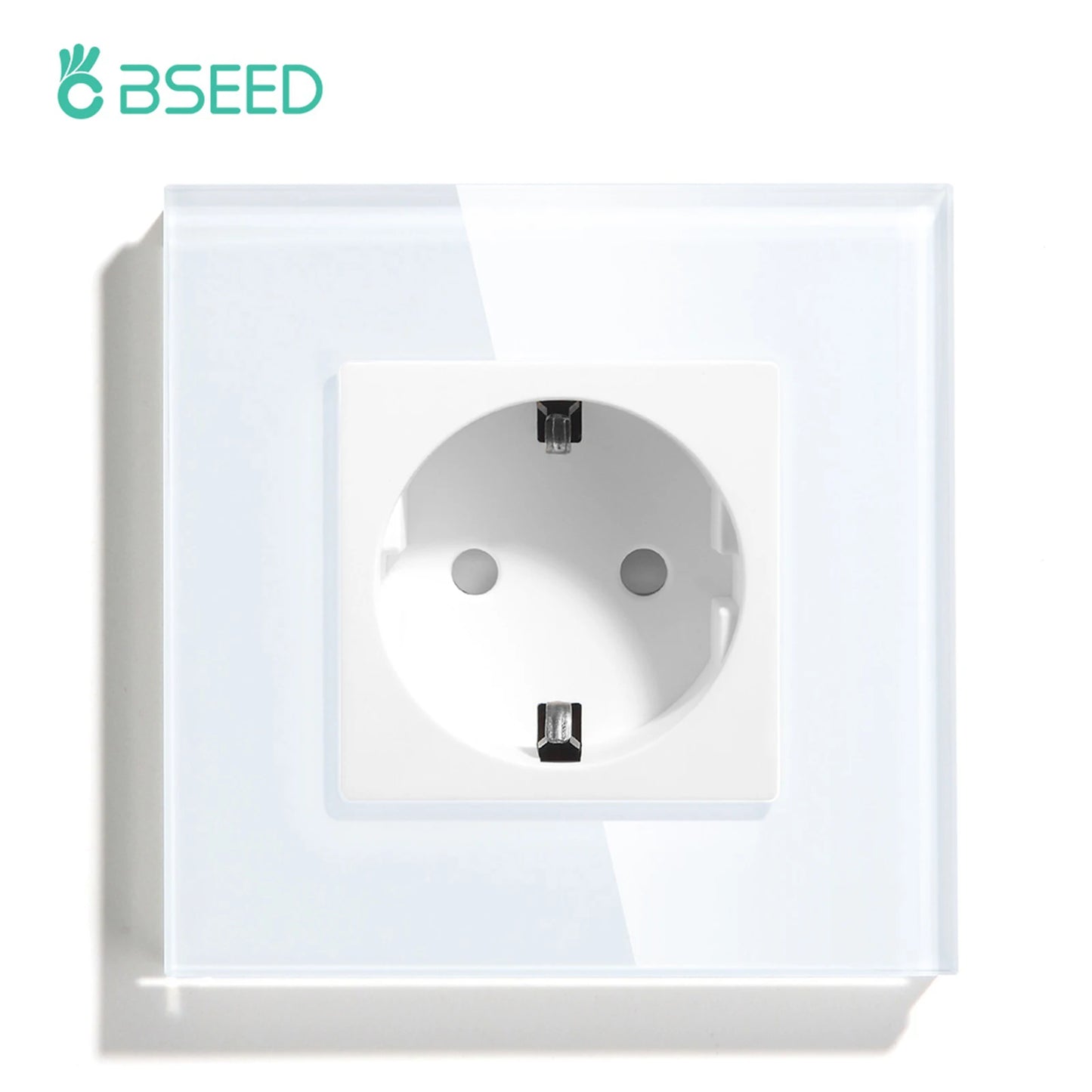 BSEED EU Standard Wall Electrical Sockets Type-C Outlets Wall Power Socket USB Charge Port Glass Panel Kids Protection 16A