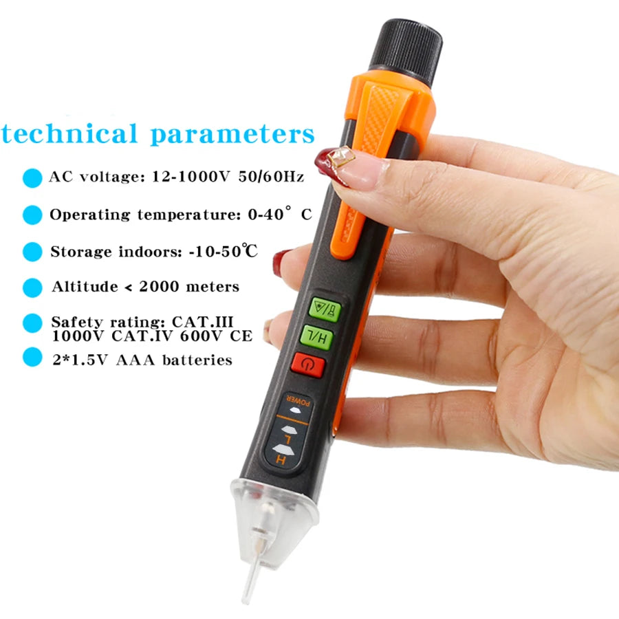 NJTY T02A Multifunction Non-Contact High Voltage Induction Tester, Live/Neutral Wire Detector, Household Electric Tester Pen