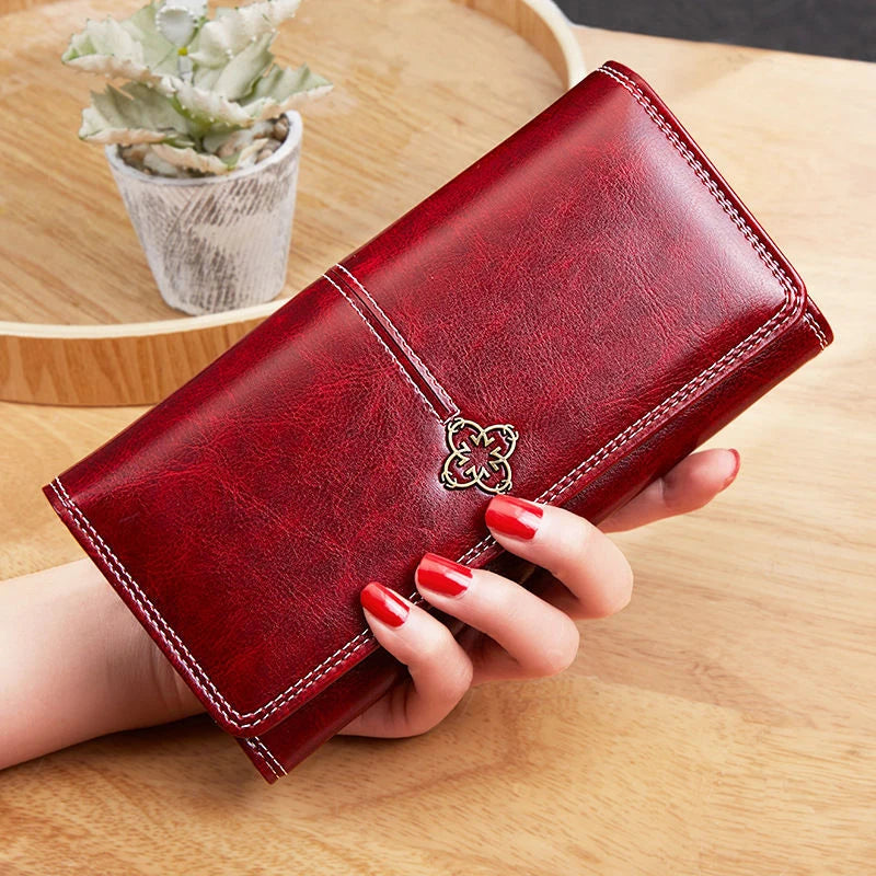 Women's Leather Wallet	Woman Luxury Long Wallets Fashion Women Purses Money Bags 2022 Handbags Womens Purse Cards Holder