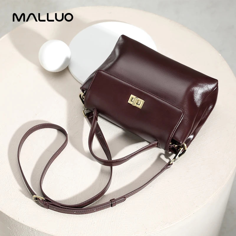 Cowhide Genuine Leather Tote Bag for Women Soft Natural Cow Leather Handbag Fashion Crossbody Bags Female Shoulder Handbag Lady