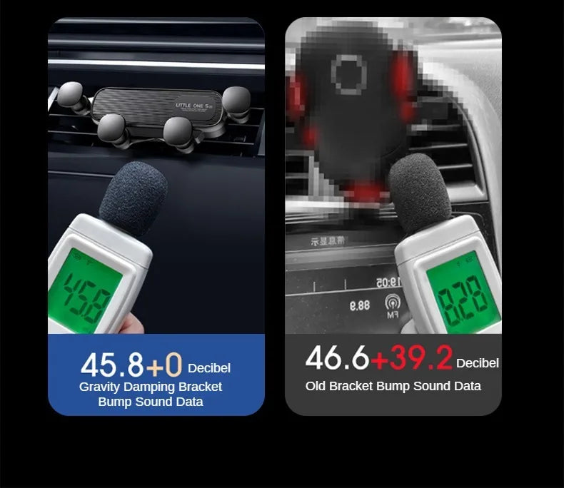 LEIBOO Support de téléphone de voiture à gravité télescopique pour grille d'aération, support de téléphone de voiture à 360 degrés, support de smartphone pour grille d'aération de 4,7 à 7 pouces