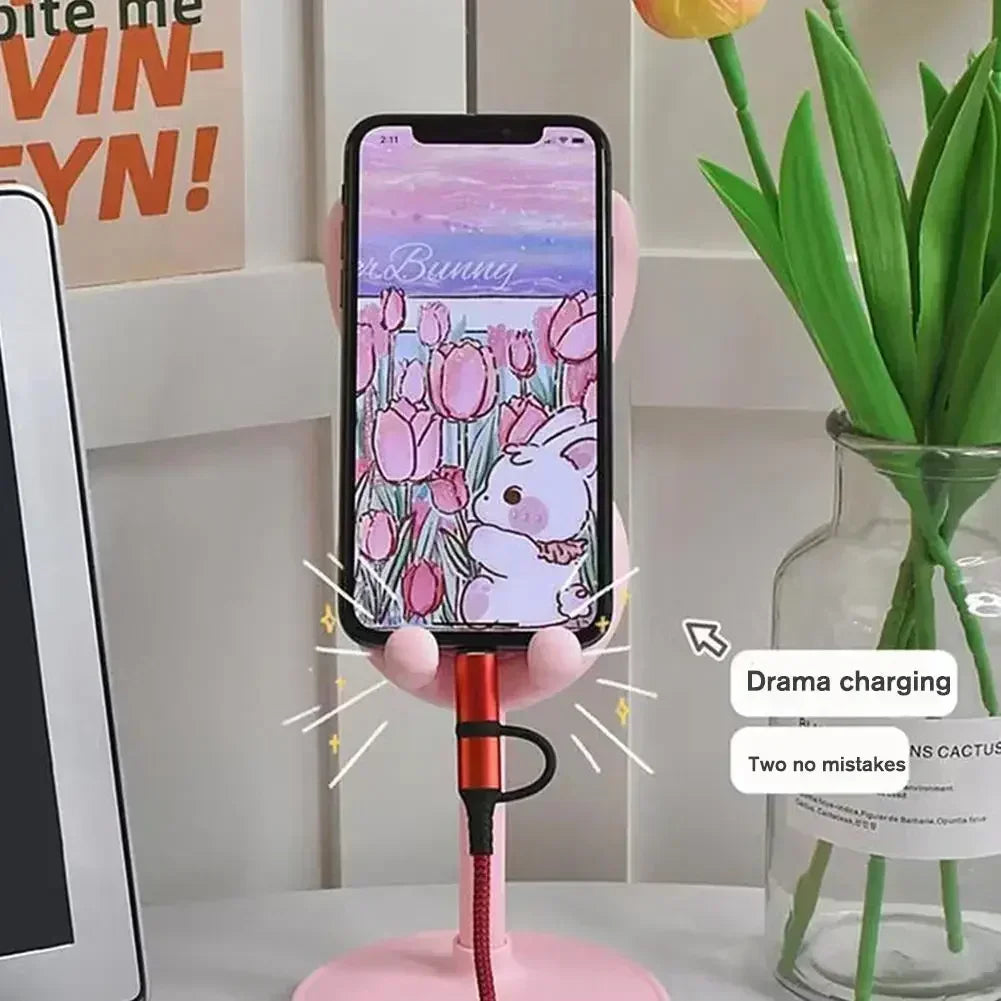 VIKEFON Cute Multifunction Desk Stretch Mobile Phone Holder For iPhone iPad Tablet Flexible Table Desktop Adjustable Cell Smart