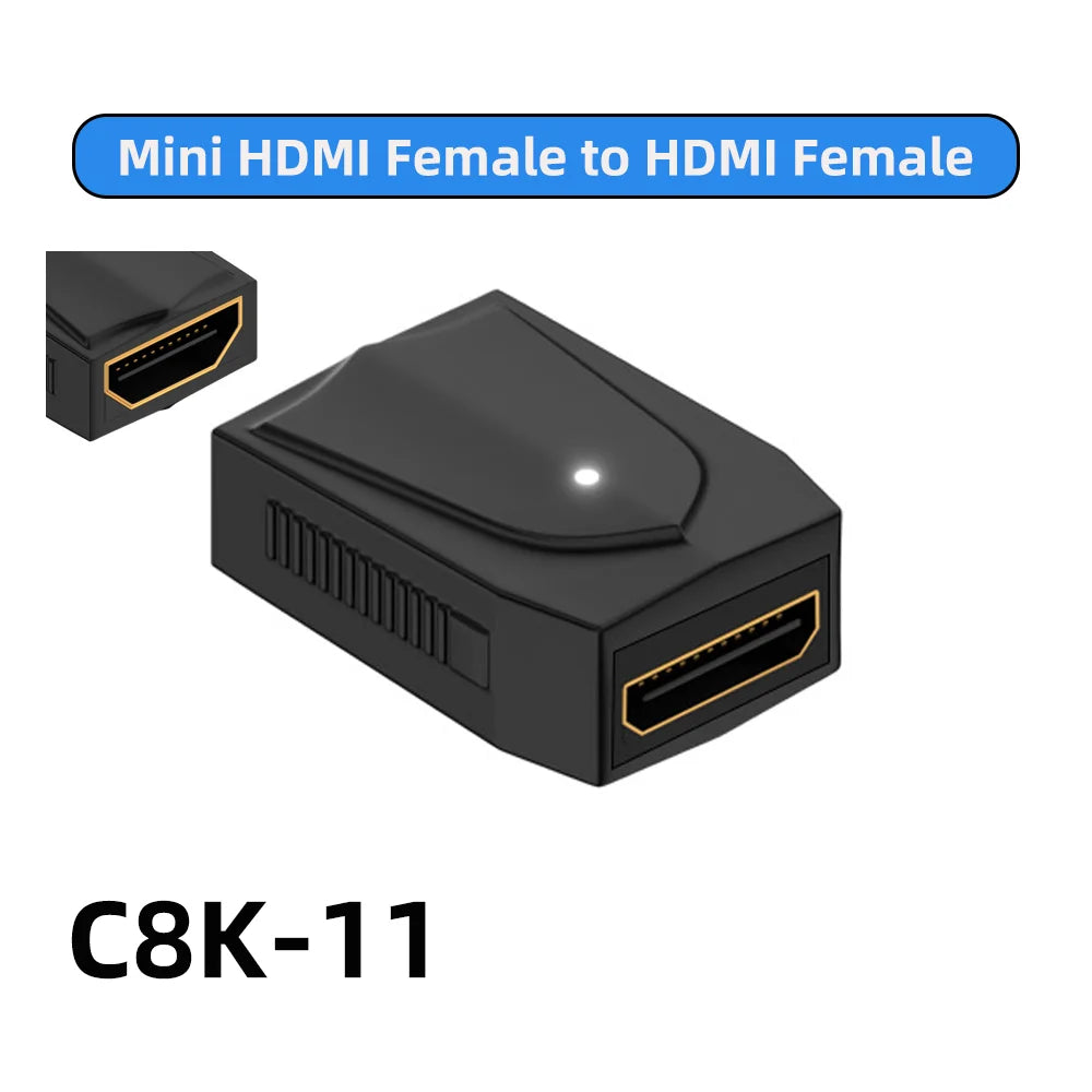 محول كابل HDMI2.1 من ميني ميكرو HDMI إلى HDMI 2.1 48 جيجابت في الثانية 8K60HZ 4K120HZ لجهاز عرض HDTV PS4 PS5 الكمبيوتر المحمول