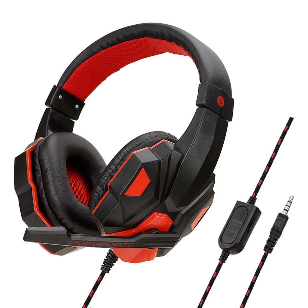 Casque filaire PS4/PS5/Xbox/Smartphone/PC Casque de jeu réglable à 120° avec microphone antibruit