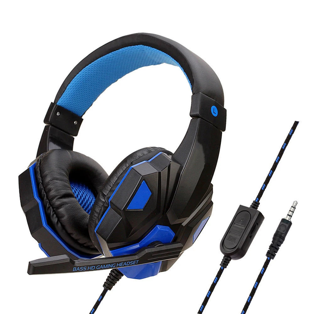 Casque filaire PS4/PS5/Xbox/Smartphone/PC Casque de jeu réglable à 120° avec microphone antibruit