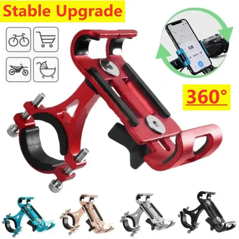 Metal Motorcycle Bike Phone Holder Aluminum Alloy Anti-slip Bracket GPS Clip Universal Bicycle Stand Support for All Smartphones