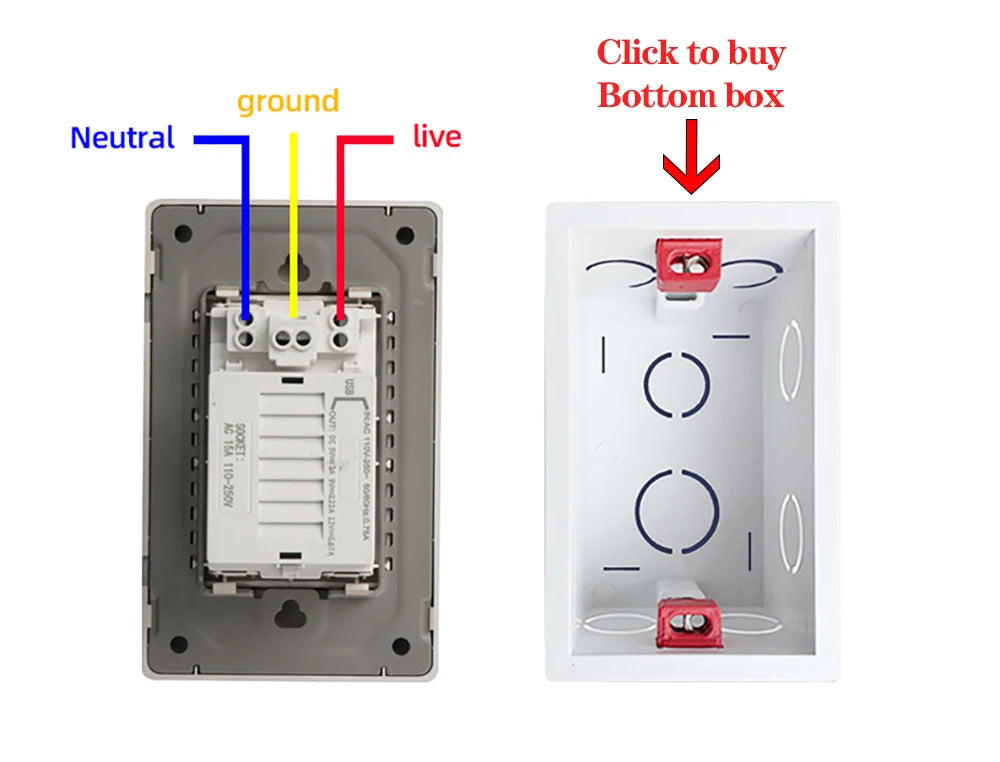 Herepow 118 Series Thailand American Standard مقبس حائطي مزدوج USB محول قابس الأجهزة المنزلية الذكية Type-c 3.1A شحن سريع