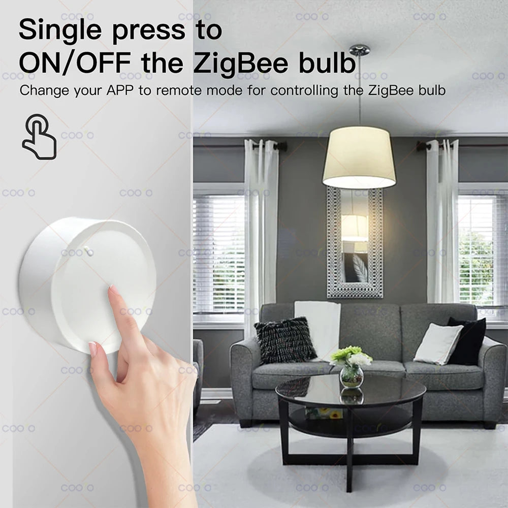 New Tuya ZigBee Smart Knob Switch DIY Wireless Scene Button Rotatable Dimmer Switch Home Appliances Automation Linkage Remoter