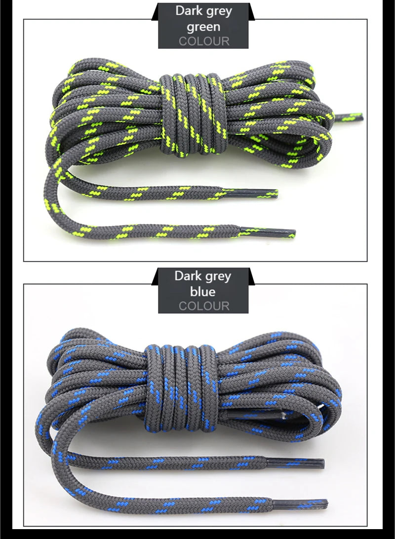 Round Shoelaces Outdoor Hiking Sports Shoe Lace Sneakers Shoelaces Length100/120/140/160CM Laces Black and White Shoelace Unisex