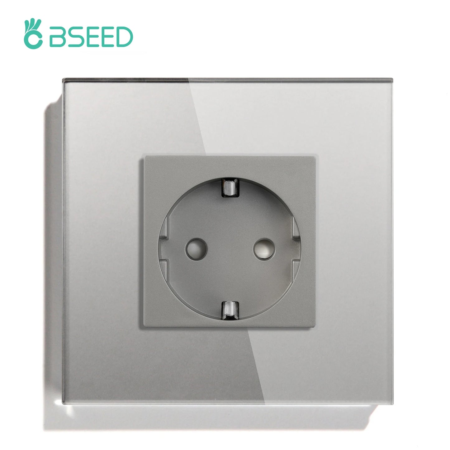 BSEED EU Standard Wall Electrical Sockets Type-C Outlets Wall Power Socket USB Charge Port Glass Panel Kids Protection 16A