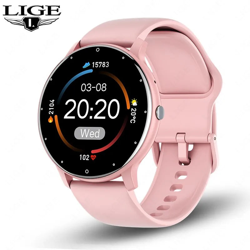 LIGE Ladies Smart Watch Men Bluetooth Sport Fitness Blood Oxygen Heart Rate Monitor Smartwatch For Xiaomi Huawei Phone 2024 New