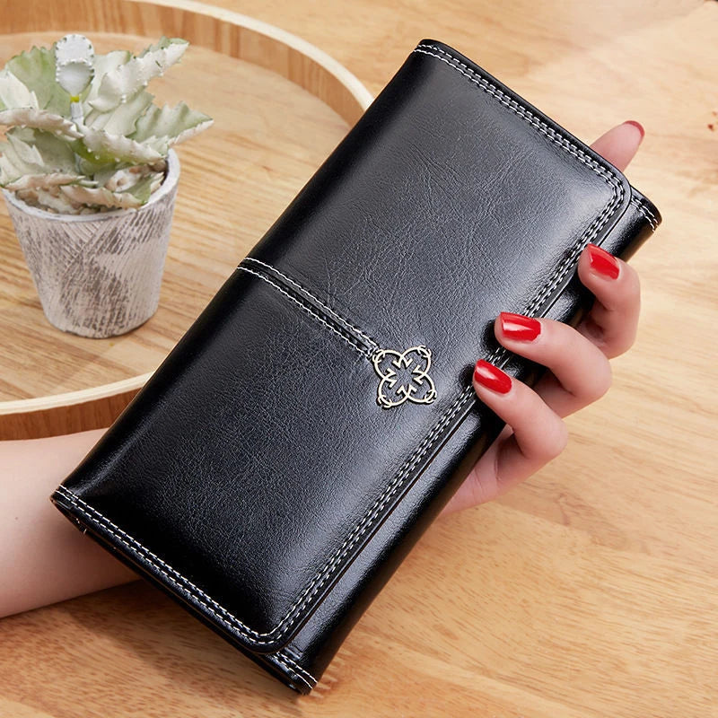 Women's Leather Wallet	Woman Luxury Long Wallets Fashion Women Purses Money Bags 2022 Handbags Womens Purse Cards Holder