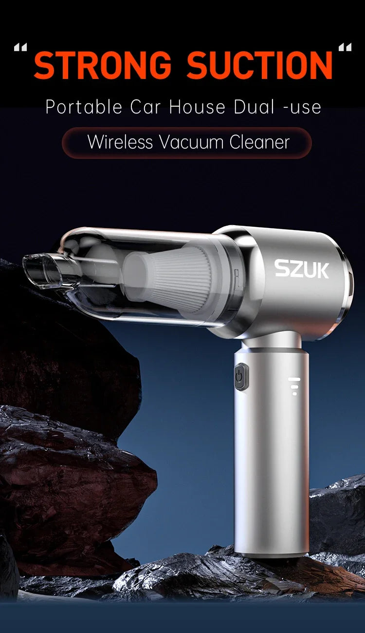 SZUK Vacuum Cleaner Car Wireless Handheld Home Portable Cleaning Mini Suction Powerful Machine Strong Appliance Auto Cleaners