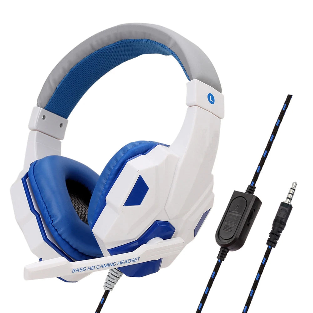 Casque filaire PS4/PS5/Xbox/Smartphone/PC Casque de jeu réglable à 120° avec microphone antibruit