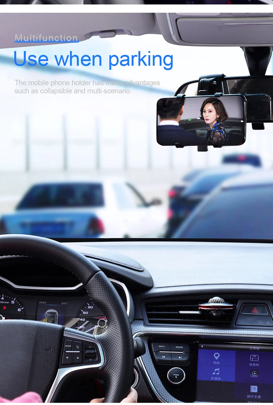 Support de téléphone de tableau de bord de voiture, rotation à 360 degrés, support de téléphone avec pince en caoutchouc, support universel pour smartphone de voiture pour la navigation