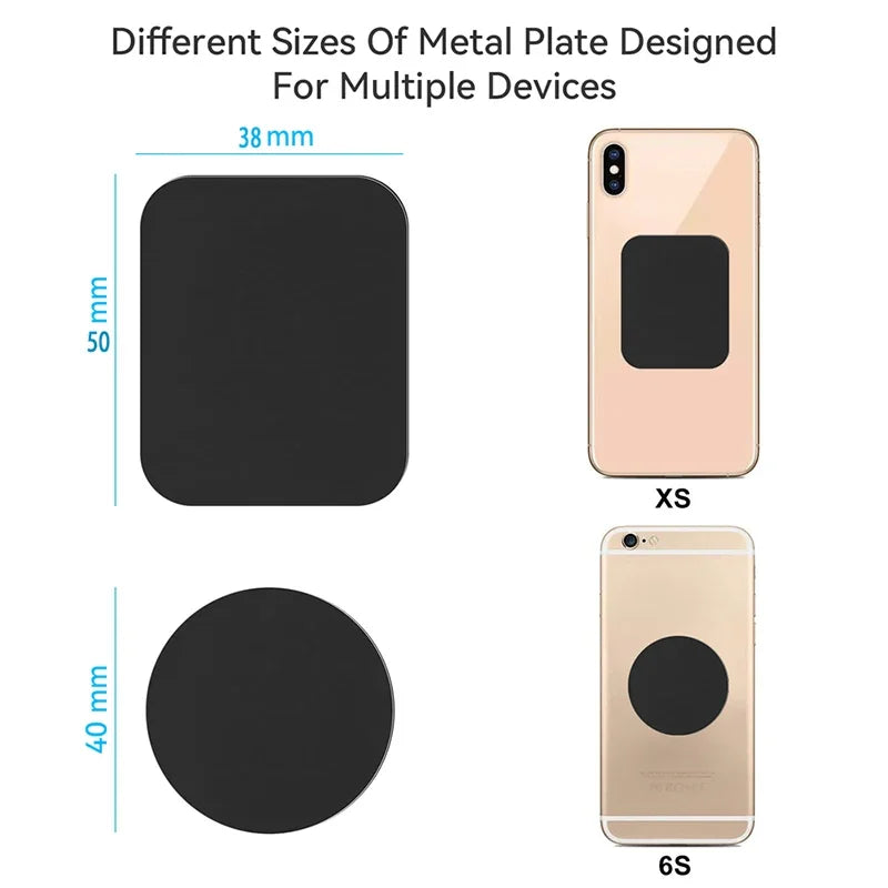 حامل هاتف للسيارة بلوح معدني مغناطيسي، ملصق قرصي من الحديد العالمي، حامل مغناطيسي للهاتف المحمول لجميع الهواتف الذكية