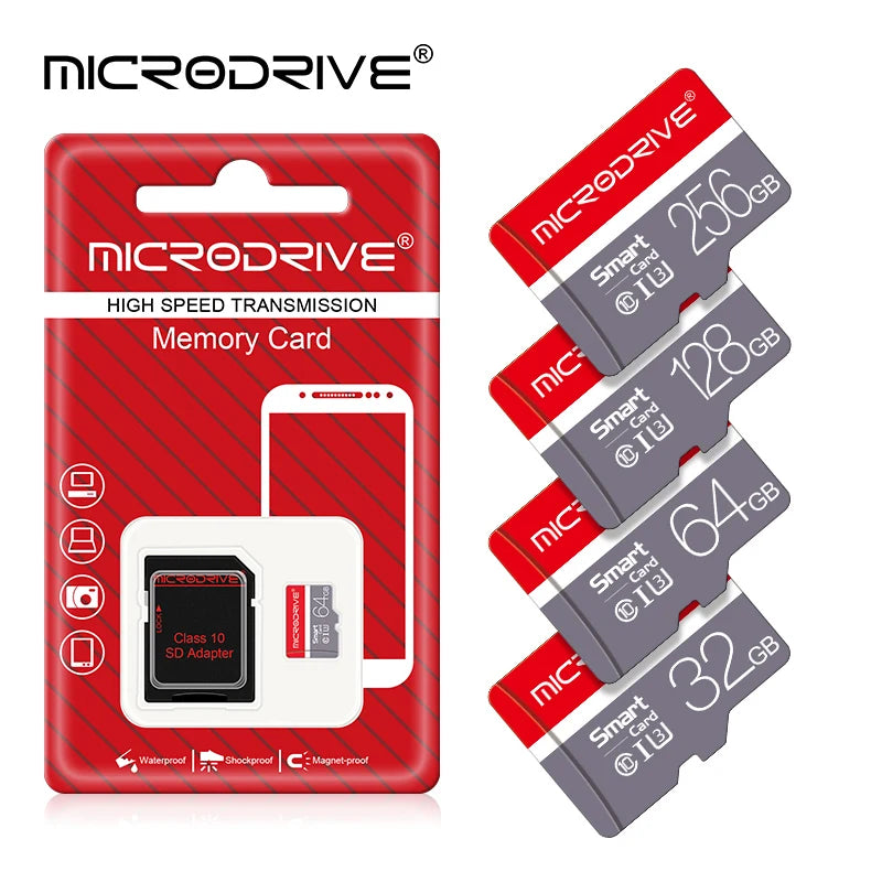 Carte mémoire 32 Go 64 Go 128 Go 256 Go U3 SDXC/SDHC Mini carte SD classe 10 TF Flash Mini carte SD pour smartphone/appareil photo