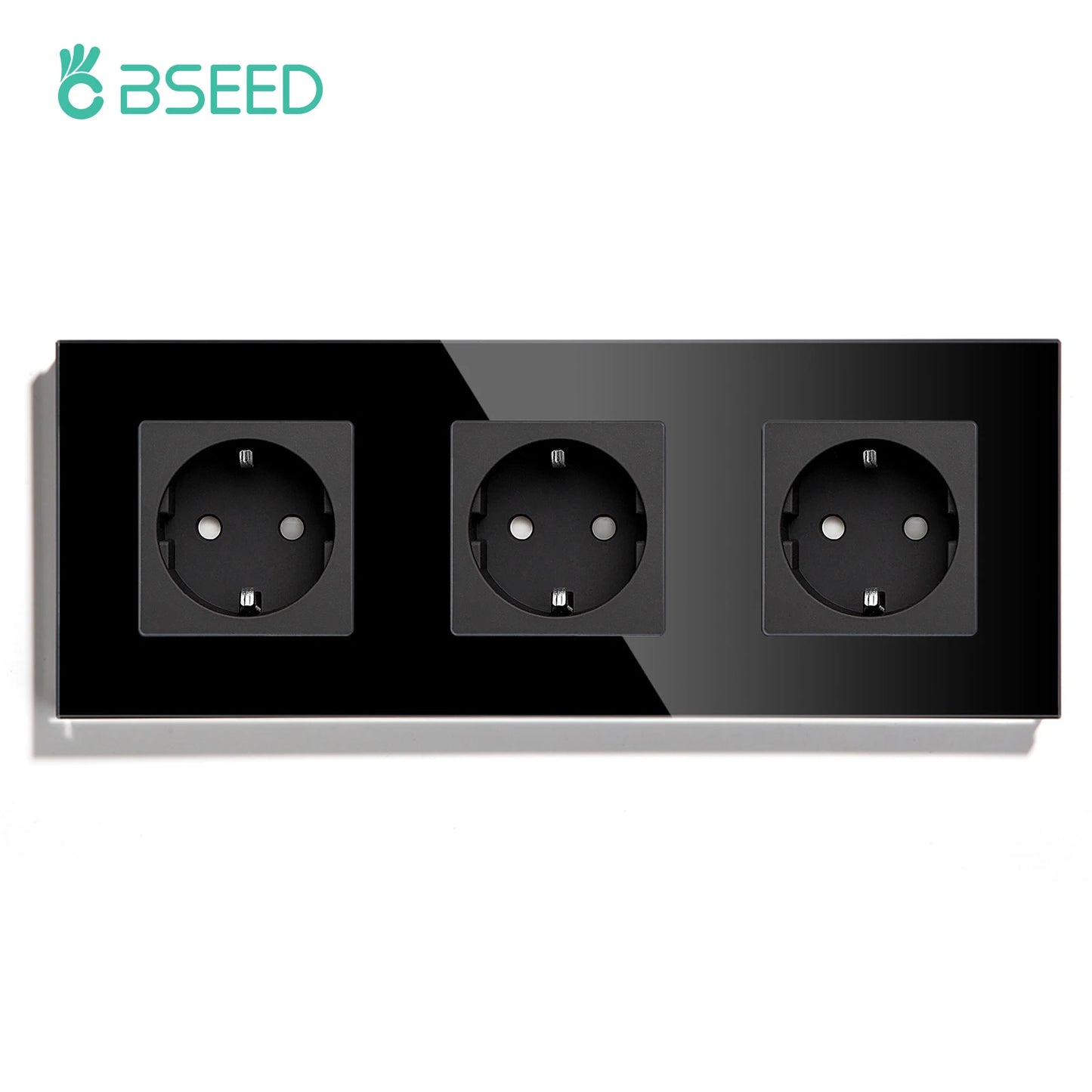 BSEED EU Standard Wall Electrical Sockets Type-C Outlets Wall Power Socket USB Charge Port Glass Panel Kids Protection 16A