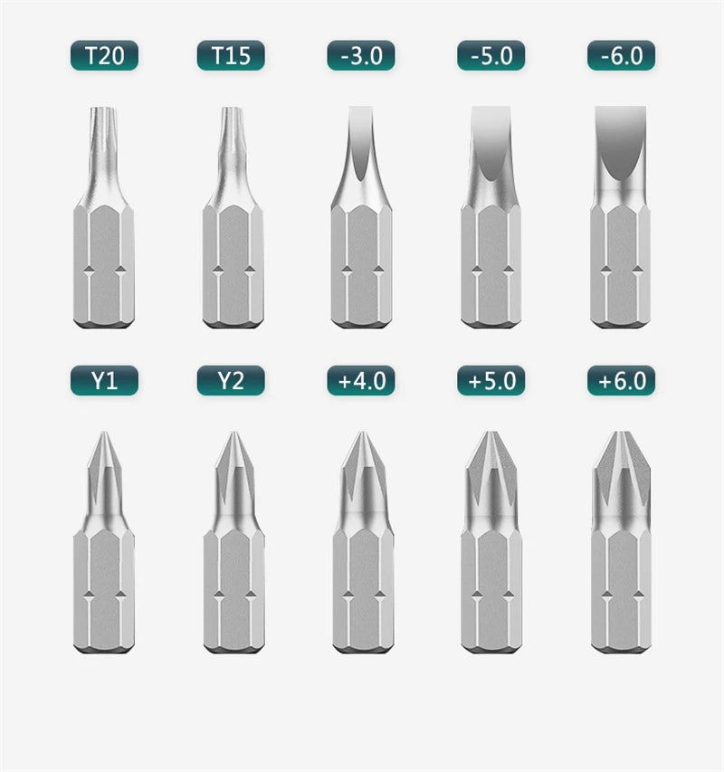 Jeu d'embouts de tournevis magnétiques Outils à main Tournevis cruciforme Appareils multifonctions Kit de réparation automobile Accessoires pour outils domestiques