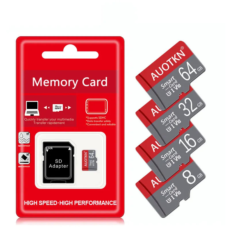 Carte mémoire Micro TF SD haute vitesse 128 Go 256 Go 512 Go Classe 10 8 Go 16 Go 32 Go Carte TF V10 pour smartphones, appareil photo et haut-parleurs