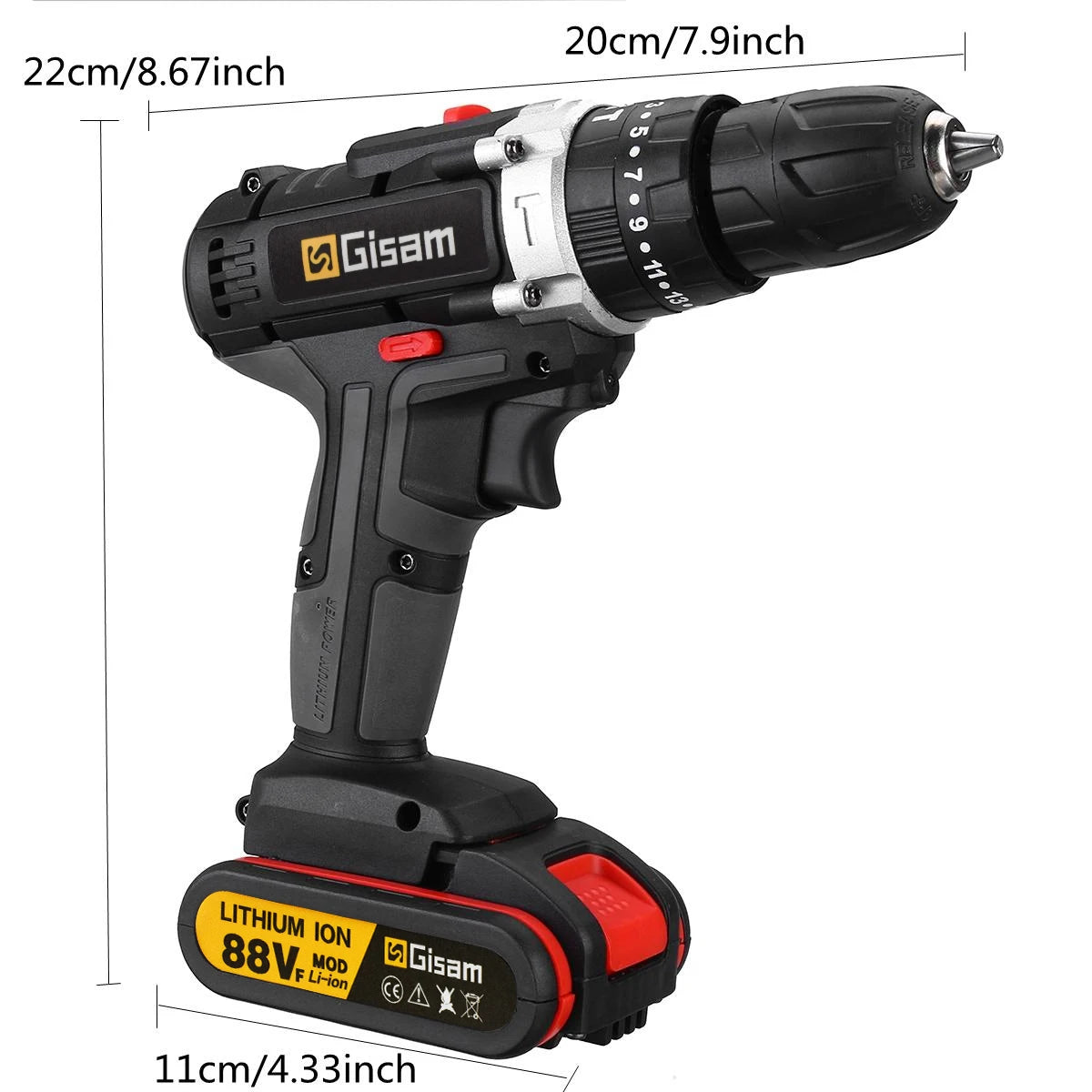 21V Cordless Impact Drill Electric Screwdriver Electric Hammer Drill Mini Wireless Hand Drill Lithium-Ion Battery Power Tools