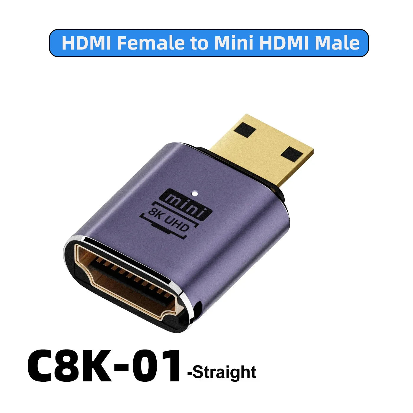 HDMI2.1 Cable Adapter mini micro hdmi to HDMI 2.1 Converter 48Gpbs 8K60HZ 4K120HZ for HDTV Projector PS4 PS5 Laptop PC