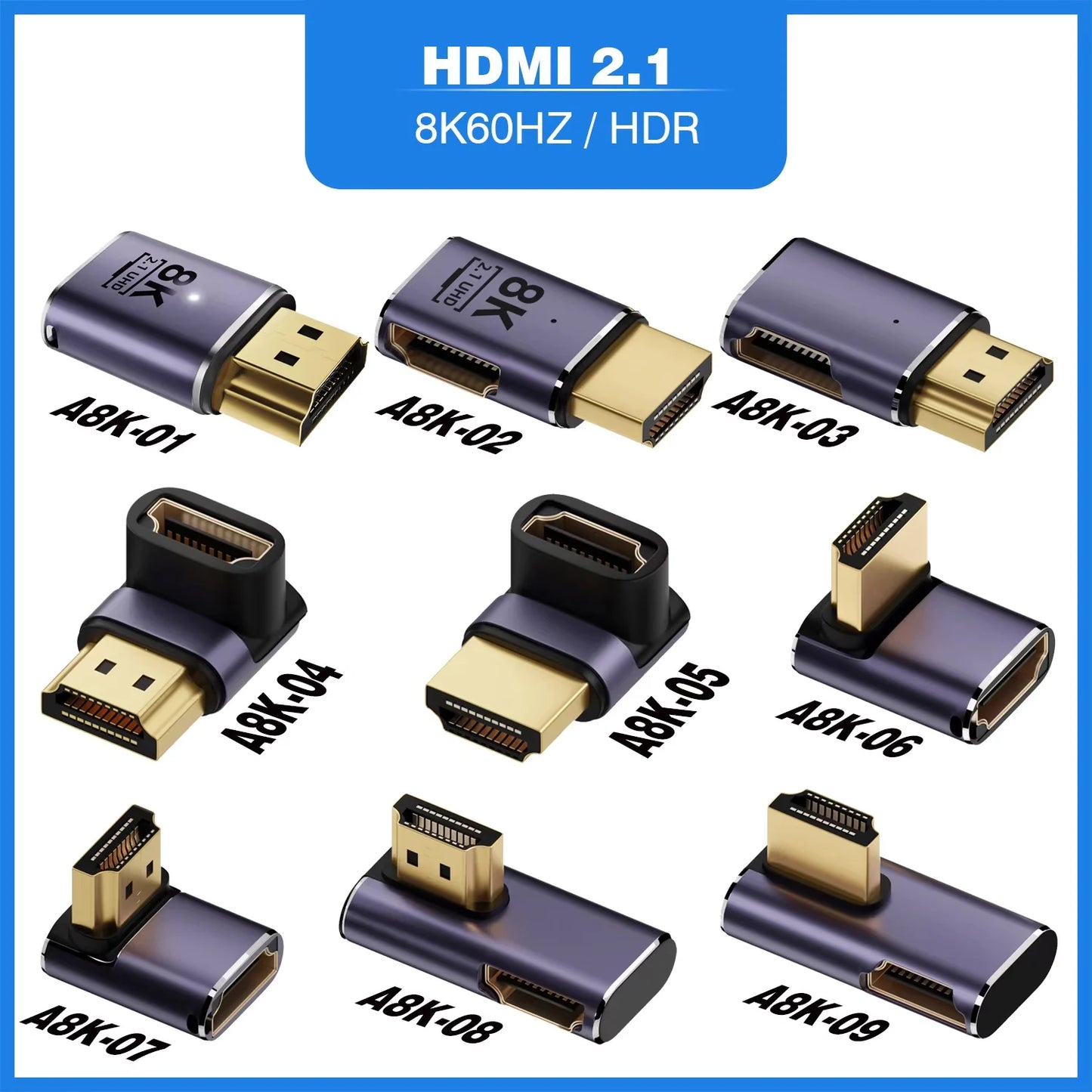 HDMI2.1 Cable Adapter mini micro hdmi to HDMI 2.1 Converter 48Gpbs 8K60HZ 4K120HZ for HDTV Projector PS4 PS5 Laptop PC