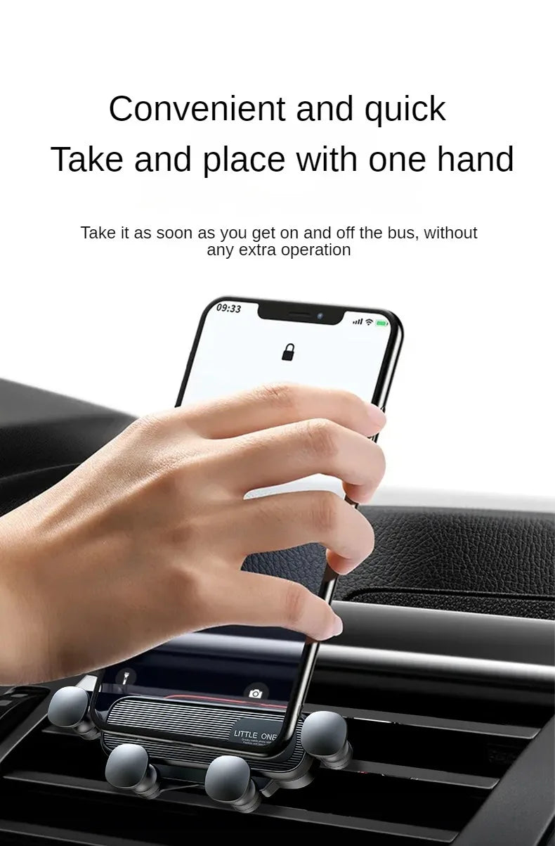 LEIBOO Support de téléphone de voiture à gravité télescopique pour grille d'aération, support de téléphone de voiture à 360 degrés, support de smartphone pour grille d'aération de 4,7 à 7 pouces