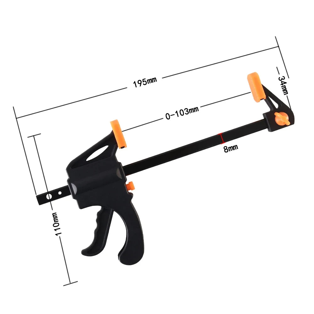 Gabarit de travail du bois de type F, serrage rapide, cliquet de charpentier, outils à main de bricolage, barre de 4 pouces, petites pièces, kit de serrage rapide