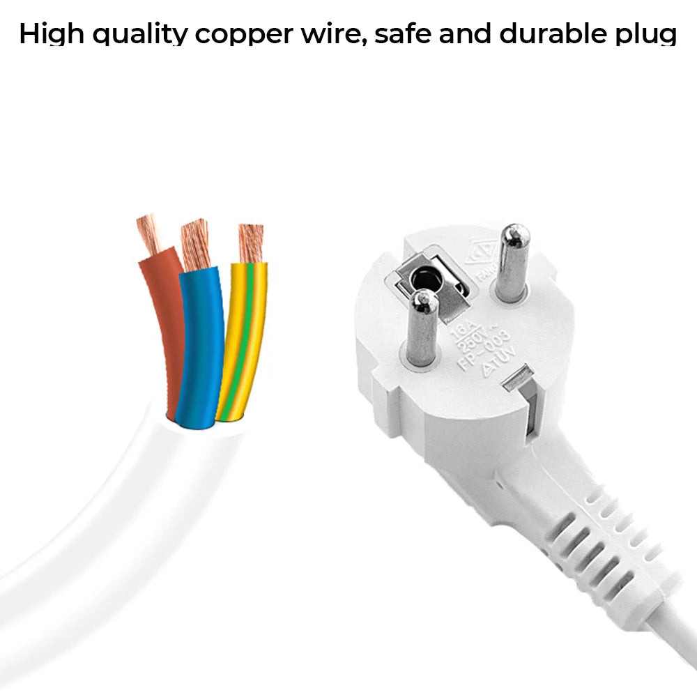 Tour 12 prises multiprises verticales 2,8 m Rallonge électrique Prise UE avec 4 ports USB Interrupteur de protection contre les surcharges 220 V 10 A