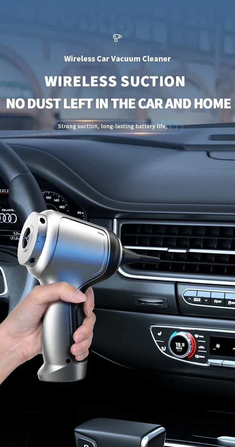 Car Wireless Vacuum Cleaner Strong Suction Handheld Wet Dry Auto Vacuum Home & Car Dual Use Mini Vacuum Cleaner Home Appliance