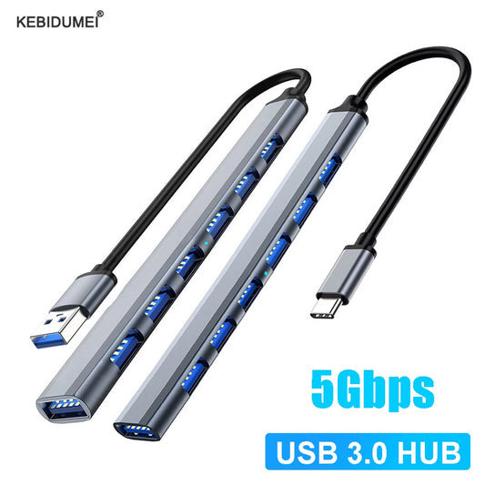 HUB USB HUB USB 3.0 HUB USB 2.0 HUB USB C HUB Type C Multi Splitter Haute Vitesse 5 Gbit/s Pour PC Ordinateur Multiport Port HUB USB A