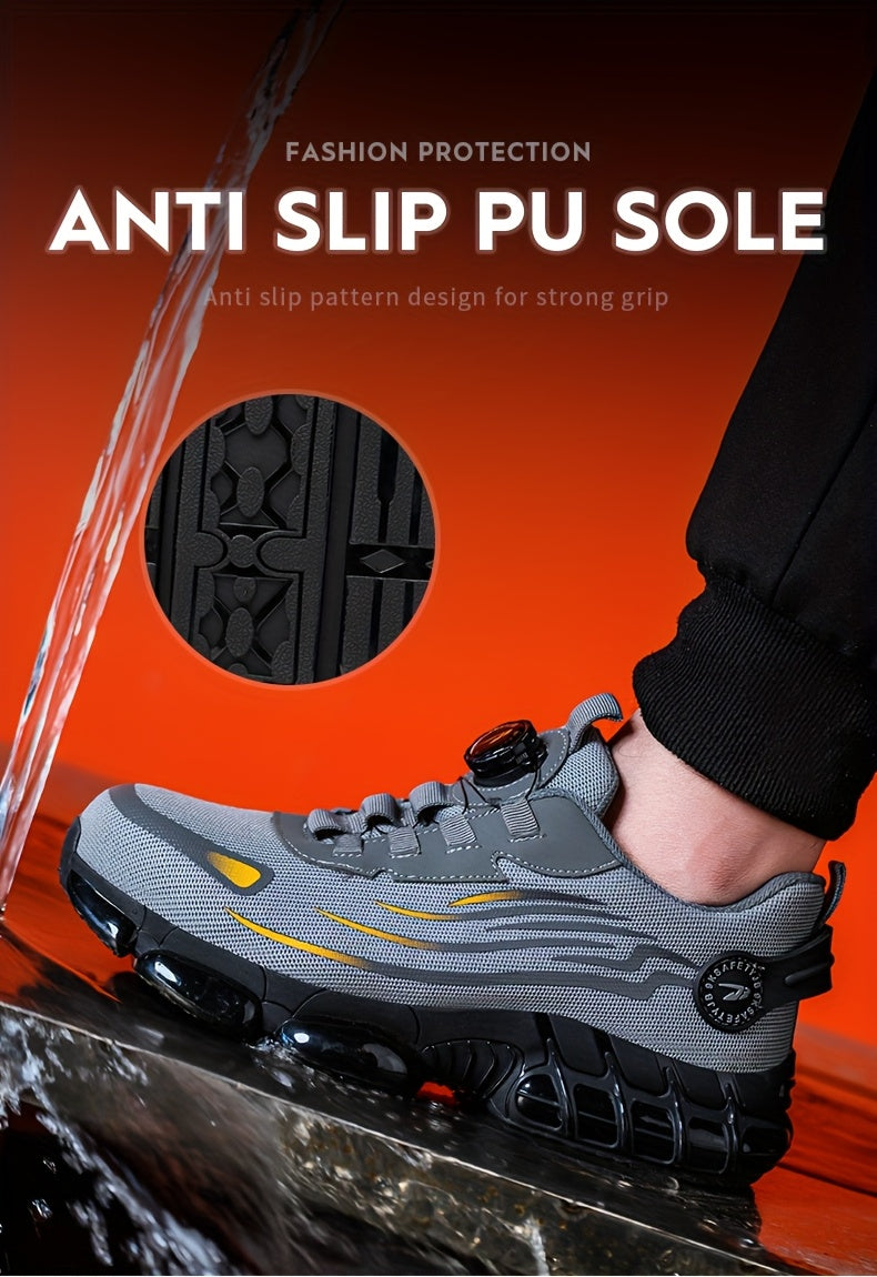 Buttoned Anti-Crush, Anti-Puncture, Comfortable, Breathable And Protective Safety Shoes