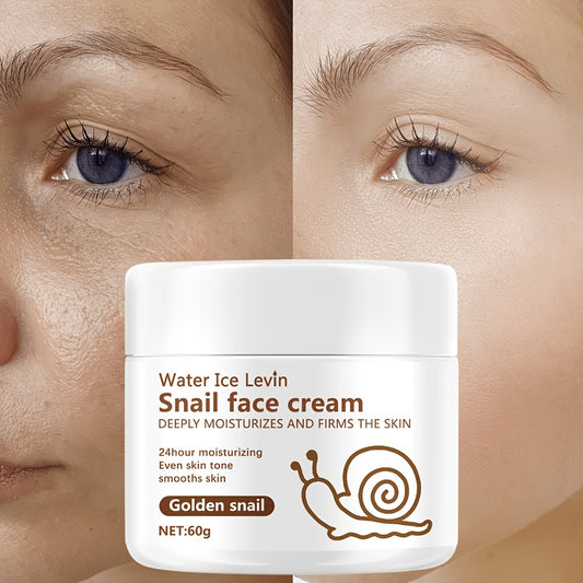 Water Ice Levin Snail Face Cream - Lightly Moisturizing, Non-Sticky, Hydrating Formula for All Skin Types, Transparent with Golden Snail Extracts