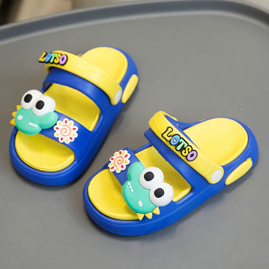 Boys' Lightweight EVA Slippers - Cute Dinosaur Cartoon Design, Non-Slip & Easy Dry, Perfect for Indoor, Bathroom, Outdoor & Garden Use, Spring/Summer Casual Shoes for Youngsters & Teens, Garden Shoes | Cartoon Sandals | Flexi