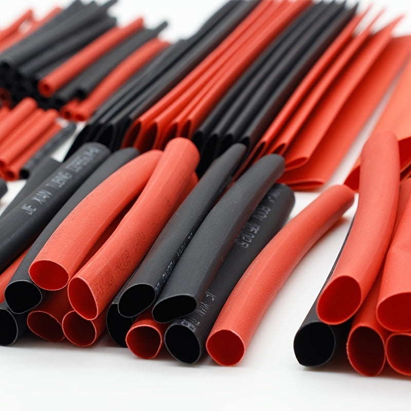 UMLIFE Lot de 127 gaines thermorétractables noires et rouges 2:1 Assortiment de tubes en polyoléfine pour câbles de voiture