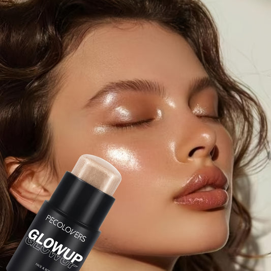 1pc PECOLOVERS Glowup Highlighter Stick - Natural Brightening Face Contour & Highlight Makeup, Medium Coverage, Water-Resistant, Buildable Effect for Radiant Skin