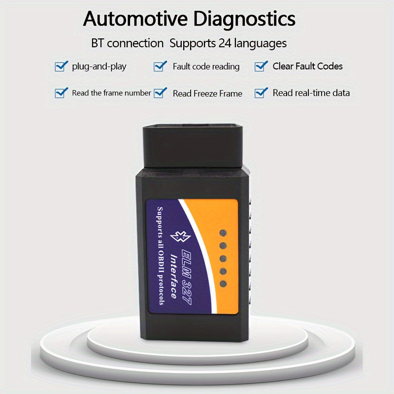 Compact OBD2 Car Diagnostic Scanner - USB Powered, No Battery Required