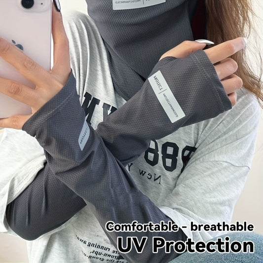 Unisex Summer Cooling Arm Sleeves with Protection - Breathable, Reflective Design for Driving & Outdoor Activities, Elastic Fit, Machine Washable, Outdoor Sports Arm Covers|Breathable Fabric|Reflective Sleeve