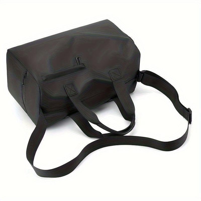Black Gym Bag with Shoe Compartment Men's Weekend Fitness Travel Pouch