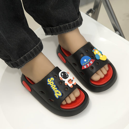 New Youngsters's Slippers Cute Space Astronaut Pattern EVA Material Soft Sole Lightweight Easy Slip-On Indoor Home Bathroom Non-Slip Quick-Dry Outdoor Travel Walking Beach Water Play Sandals Unisex Youngsters' Flip Flops