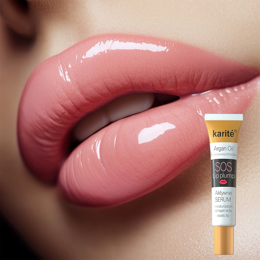 Karite Argan Oil SOS Lip Plump Serum, Hydrating Lip Balm, Moisturizing Lip Mask, Alcohol-Free, All Skin Types, Natural Finish, Waterproof, Perfect Lip Care for Women