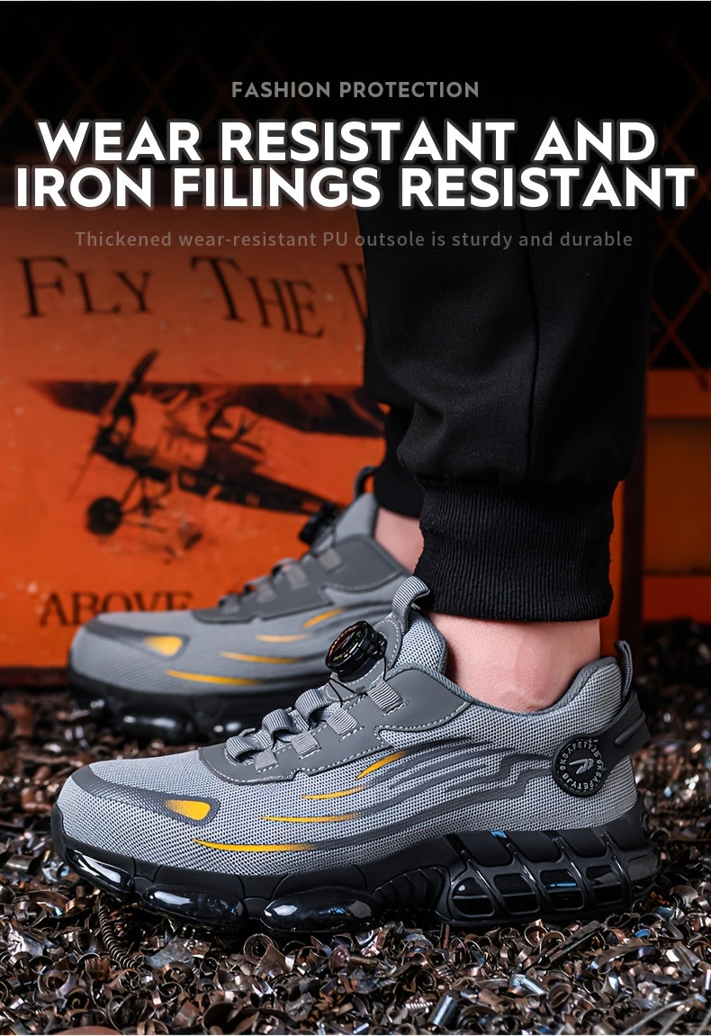 Buttoned Anti-Crush, Anti-Puncture, Comfortable, Breathable And Protective Safety Shoes