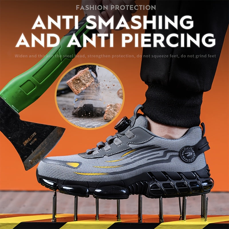 Buttoned Anti-Crush, Anti-Puncture, Comfortable, Breathable And Protective Safety Shoes