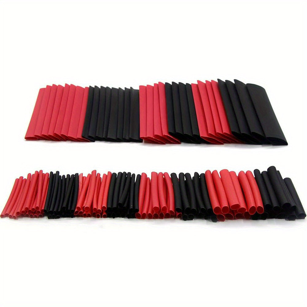 UMLIFE Lot de 127 gaines thermorétractables noires et rouges 2:1 Assortiment de tubes en polyoléfine pour câbles de voiture