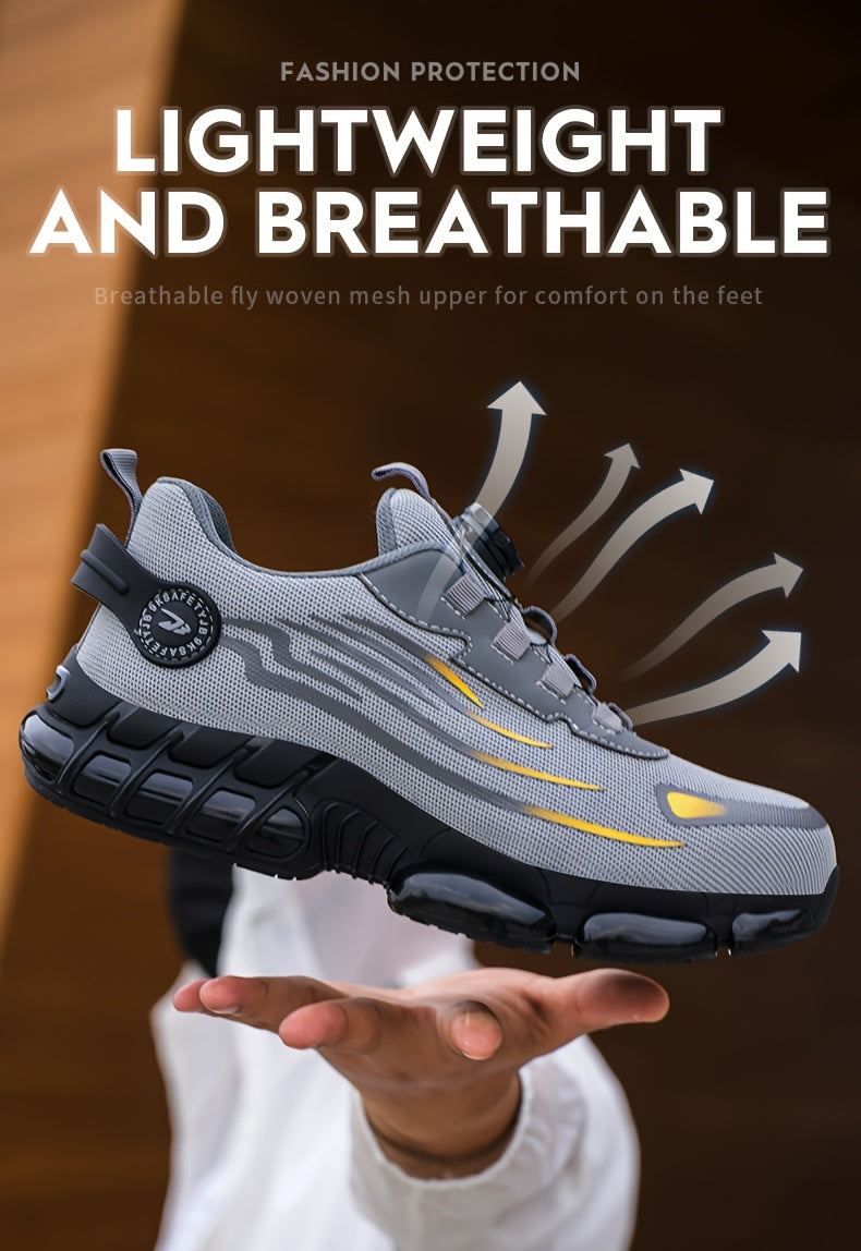 Buttoned Anti-Crush, Anti-Puncture, Comfortable, Breathable And Protective Safety Shoes