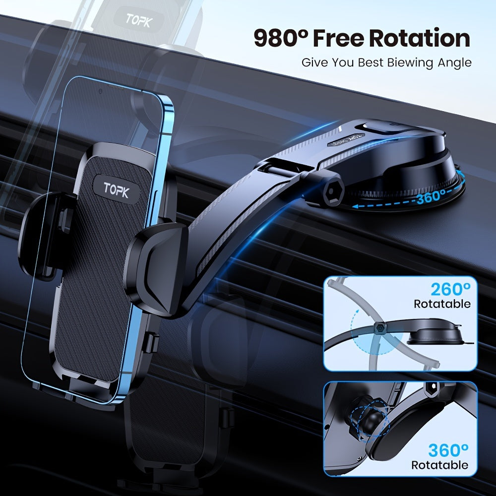 Car Phone Holder Mount, Upgraded Handsfree Stand, Phone Holder For Car Dashboard, Compatible With IPhone Samsung Android