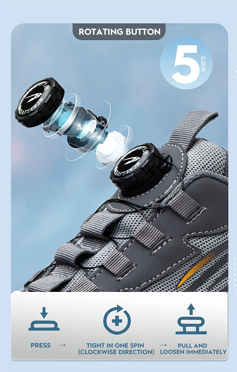 Buttoned Anti-Crush, Anti-Puncture, Comfortable, Breathable And Protective Safety Shoes