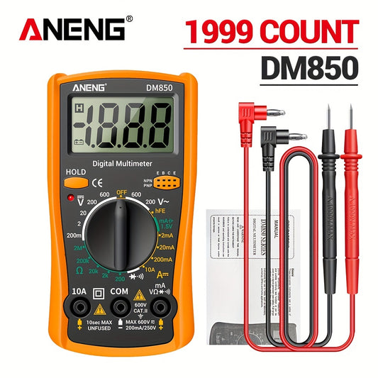 ANENG DM850 Multimètre numérique professionnel automatique 1999 comptes Testeur de tension automatique AC/DC Outil de détection d'ampèremètre de courant Ohm Sans batterie